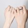 MIFYNN Matching Couple Rings Promise Engagement Set Adjustable Silver Statement Rings Valentines Day Gifts BlackWhite