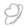 MUNDELL Silver Heart Ring Simple Minimalist Heart Finger Ring for Women Wedding Engagement Statement Jewelry