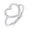 MUNDELL Silver Heart Ring Simple Minimalist Heart Finger Ring for Women Wedding Engagement Statement Jewelry