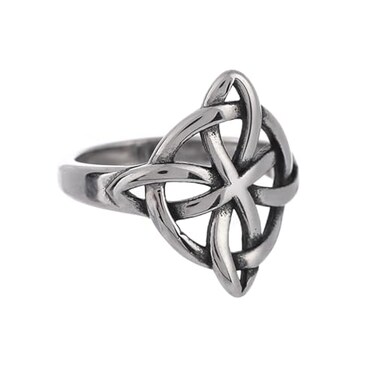 NIGHTCRUZ Witches Knot Ring Stainless Steel Rings with Witch Knot Celtic Jewelry for Women 8