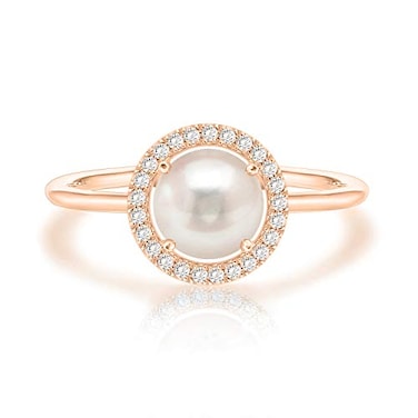 PAVOI Crystal 14K Rose Gold Plated Birthstone Rings Rose Gold Rings for Women north star Ring