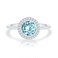 PAVOI Crystal 14K White Gold Plated Birthstone Rings White Gold Rings for Women Aquamarine Ring