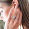PAVOI Crystal 14K White Gold Plated Birthstone Rings White Gold Rings for Women Aquamarine Ring