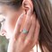 PAVOI Crystal 14K White Gold Plated Birthstone Rings White Gold Rings for Women Aquamarine Ring