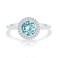 PAVOI Crystal 14K White Gold Plated Birthstone Rings White Gold Rings for Women Aquamarine Ring