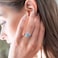 PAVOI Crystal 14K White Gold Plated Birthstone Rings White Gold Rings for Women Zircon Ring