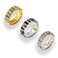 PPX 6 Pcs Rhinestone 1 Rows Crystals Inlaid Paved Jewelry Stretch Elastic Finger Ring for Women GoldSilver Colorful