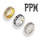 PPX 6 Pcs Rhinestone 1 Rows Crystals Inlaid Paved Jewelry Stretch Elastic Finger Ring for Women GoldSilver Colorful