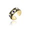TKMIRA Evil Eye Ring for Women Gold Colorful Enamel Chunky Rings Adjustable Statement Aesthetic Rings Protection Jewelry black