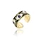 TKMIRA Evil Eye Ring for Women Gold Colorful Enamel Chunky Rings Adjustable Statement Aesthetic Rings Protection Jewelry black