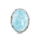 xinpeng Natural Stone Adjustable Finger Rings Semi Precious Oval Shaped Gemstone Jewelry For Women Anniversary Birthday Wedding Gift Sky Blue Larimar