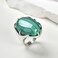 xinpeng Natural Stone Rose Quartz Agate Amethyst Turquoise Adjustable Finger Rings Semi Precious Oval Shaped Gemstone Anniversary Natural Malachite AA Quality