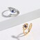 Yifnny Evil Eye Ring Lucky Blue Evil Eye Ring Cubic Zirconia Adjustable Wrap Open Ring Blue Eye Rings for Women Gold 1