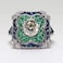 Yuren 925 Sterling Silver Vintage Emerald Ring Blue Sapphire White Topaz Ring Women Wedding Fashion Jewelry Size 610 US code 6