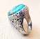 ZDIFDIC 925 Sterling Silver Turquoise Ring Fashion Vintage Totem Ring Boho Style Ring for Women and Men Halloween Party Daily Gift 9