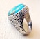 ZDIFDIC 925 Sterling Silver Turquoise Ring Fashion Vintage Totem Ring Boho Style Ring for Women and Men Halloween Party Daily Gift 9