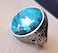 ZDIFDIC 925 Sterling Silver Turquoise Ring Fashion Vintage Totem Ring Boho Style Ring for Women and Men Halloween Party Daily Gift 9