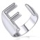 KeyStyle Initial F Ring for Women Silver Letter Rings Stacking Ring Non Tarnish Trendy Adjustable Letter Ring for Her Name Jewelry Gifts