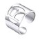 KeyStyle Womens Letter Rings R Stainless Steel Captial Initial Adjustable Cuff Ring For Rapper