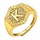 KeyStyle K Letters Ring Gold Rings for Women Non Tarnish Adjustable Initial Ring for Hip Hop Rapper