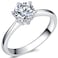JUDE Jude Jewelers 10 Carat Classical Stainless Steel Solitaire Engagement Ring Silver 6