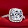 JUDE Jude Jewelers Platinum Plated 4 Carat Princess Cut CZ Simulated Diamond Wedding Engagement Proposal Ring Silver 4