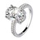 KUYIUIF kuyiuif White Gold Plated 4 Carat Brilliant Cut Solitaire Cubic Zirconia CZ Engagement Ring Purpose Statement Anniversary Halo Ring 7