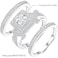 MDFUN 18K White Gold Plated Cubic Zirconia ThreeinOne Square Halo Wedding Engagement Promise Eternity Ring for Women 7