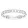 TIGRADE 3mm Women Titanium Engagement Ring Half Cubic Zirconia Eternity Wedding Band Size 313 Silver Size 7