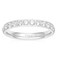 TIGRADE 3mm Women Titanium Engagement Ring Half Cubic Zirconia Eternity Wedding Band Size 313 Silver Size 7