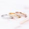 TIGRADE 3mm Women Titanium Engagement Ring Half Cubic Zirconia Eternity Wedding Band Size 313 Silver Size 7