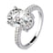 KUYIUIF White Gold Plated 4 Carat Brilliant Cut Solitaire Cubic Zirconia CZ Engagement Ring Purpose Statement Anniversary Halo Ring 6