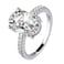 KUYIUIF White Gold Plated 4 Carat Brilliant Cut Solitaire Cubic Zirconia CZ Engagement Ring Purpose Statement Anniversary Halo Ring 6