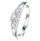 BORUO 925 Sterling Silver Ring Cubic Zirconia CZ Eternity Engagement Wedding Band Ring Size 6