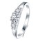 BORUO 925 Sterling Silver Ring Cubic Zirconia CZ Eternity Engagement Wedding Band Ring Size 6