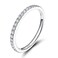EAMTI 2mm 925 Sterling Silver Wedding Band Cubic Zirconia Half Eternity Stackable Engagement Ring Size 5