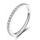 EAMTI 2mm 925 Sterling Silver Wedding Band Cubic Zirconia Half Eternity Stackable Engagement Ring Size 5