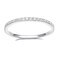 EAMTI 2mm Wedding Band Cubic Zirconia Half Eternity Stackable White Gold Plated Brass Engagement Ring Size 8