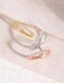 EAMTI 2mm Wedding Band Cubic Zirconia Half Eternity Stackable White Gold Plated Brass Engagement Ring Size 8
