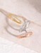 EAMTI 2mm Wedding Band Cubic Zirconia Half Eternity Stackable White Gold Plated Brass Engagement Ring Size 8