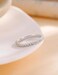 EAMTI 2mm Wedding Band Cubic Zirconia Half Eternity Stackable White Gold Plated Brass Engagement Ring Size 8