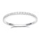 EAMTI 2mm Wedding Band Cubic Zirconia Half Eternity Stackable White Gold Plated Brass Engagement Ring Size 8