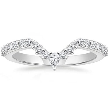 Mameloly Wedding Bands for Women Curved Dainty Stackable Cubic Zirconia Half Eternity CZ Engagement Rings for Her Size 7