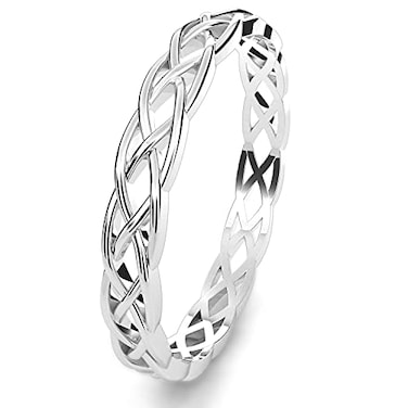 Metal Factory Sz 6 Sterling Silver 925 Celtic Knot Eternity Band Ring