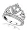 CCBFY Princess Queen Crown Rings for Women Eternity HeartShaped Promise Ring Zircon Jewelry Silver 8