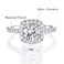 MDFUN 18K White Gold Plated Cubic Zirconia Promise Halo Engagement Eternity Ring for Women rhodiumplatedbrass 9