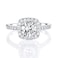 MDFUN 18K White Gold Plated Cubic Zirconia Promise Halo Engagement Promise Eternity Ring for Women Brass 55