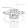 MDFUN 18K White Gold Plated Cubic Zirconia Promise Halo Engagement Promise Eternity Ring for Women Brass 55