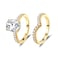 MDFUN 18K Yellow Gold Plated Promise Eternity Rings for Women 7 9mm Oval Cubic Zirconia TwoinOne Ring Wedding Band Engagement 10