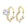 MDFUN 18K Yellow Gold Plated Promise Eternity Rings for Women 7 9mm Oval Cubic Zirconia TwoinOne Ring Wedding Band Engagement 10